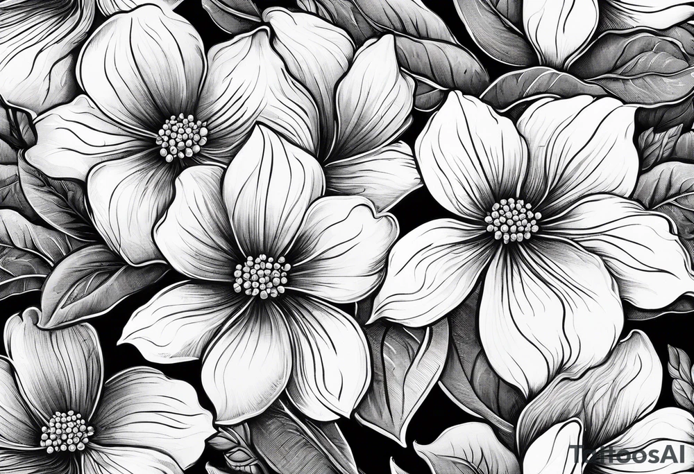 Chimney tops Smokey mountains dogwood branches tattoo idea