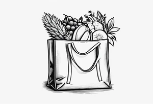 Thank you grocery bag plastic bag tattoo idea