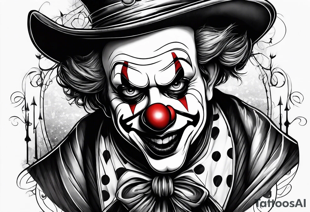 Sad clown depressing tattoo idea