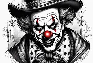 Sad clown depressing tattoo idea