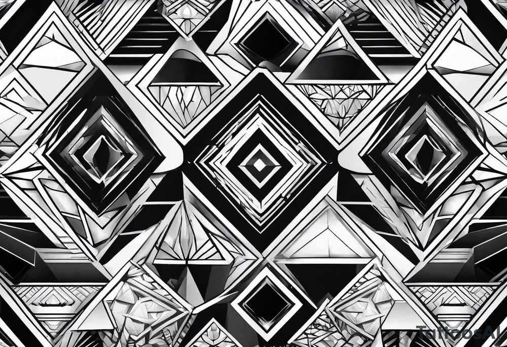 Diamond pattern shapes tattoo idea