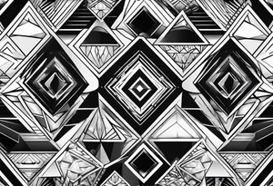 Diamond pattern shapes tattoo idea