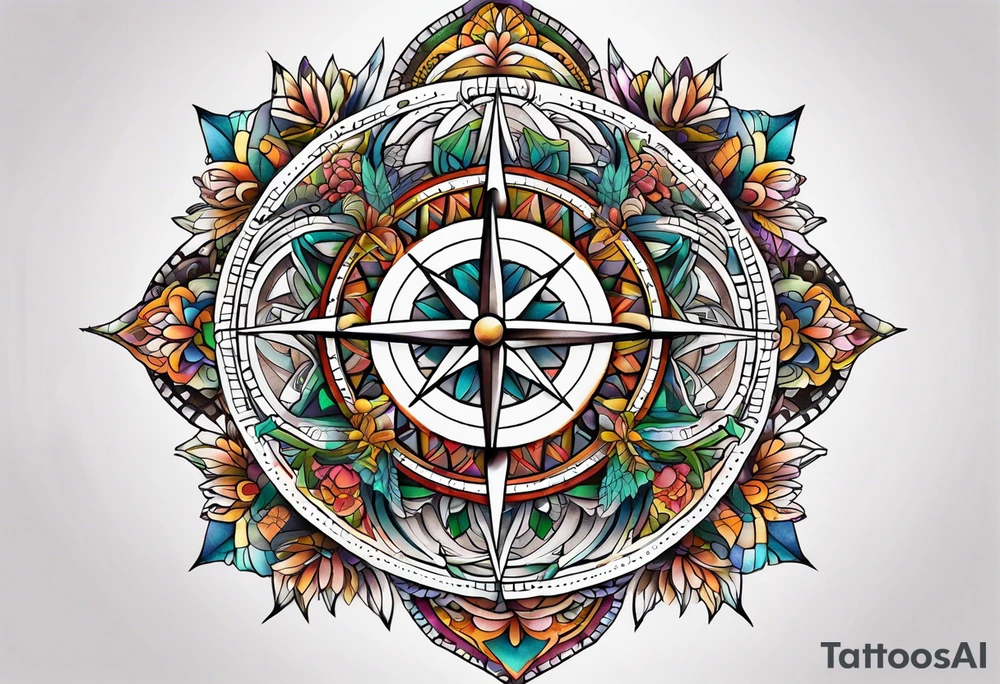 Compass wonderland  dead 
rabbit mandalas tattoo idea