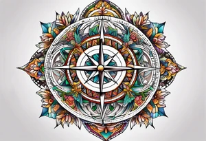 Compass wonderland  dead 
rabbit mandalas tattoo idea