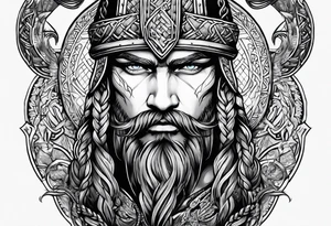Viking with 6 braids tattoo idea