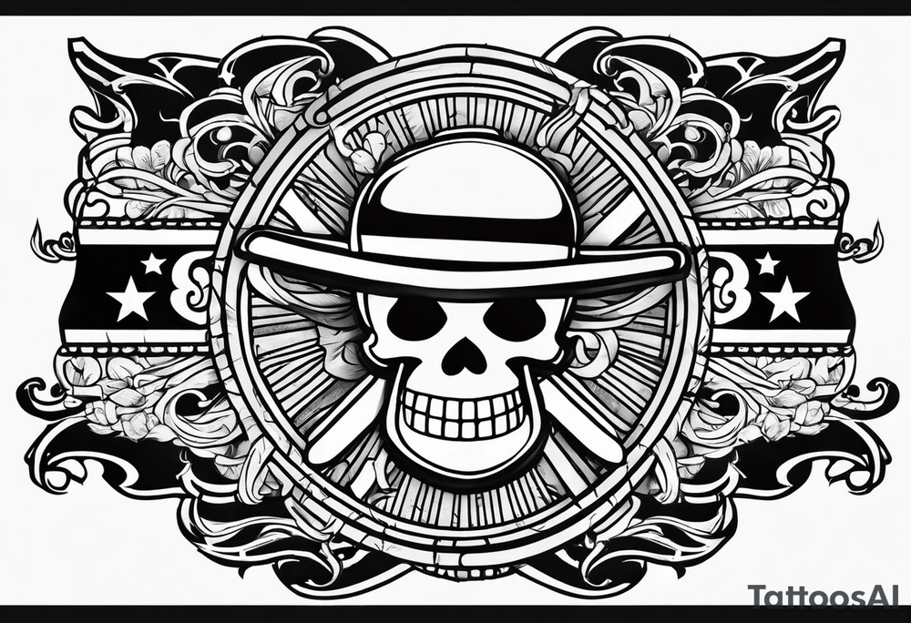 one piece shirohige flag tattoo idea