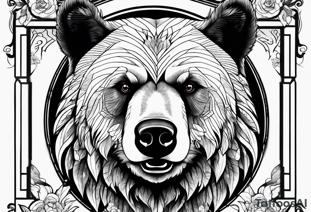 A Bear not to many details tattoo idea