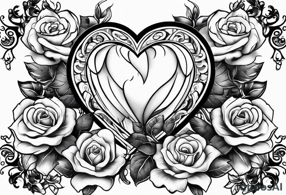 heart with four children in it tattoo idea