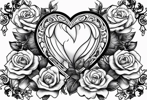 heart with four children in it tattoo idea