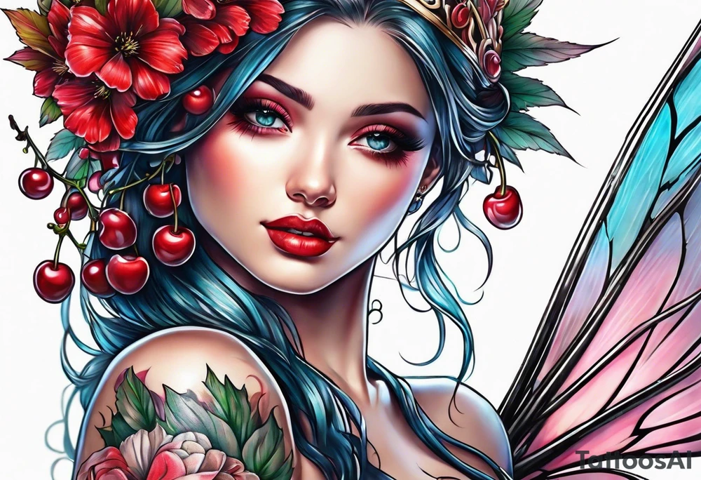 Cherry Fairy tattoo idea