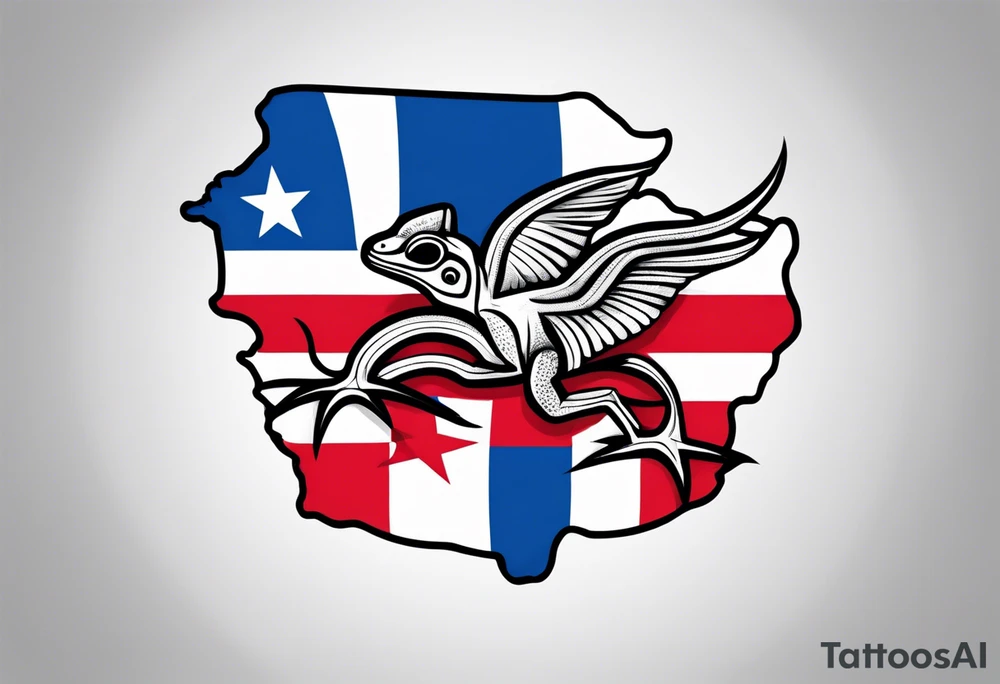 coqui wearing flag of puerto Rico. tattoo idea