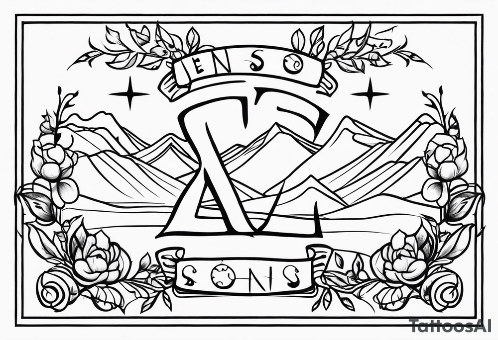 2 sons names Jenson and Noah tattoo idea