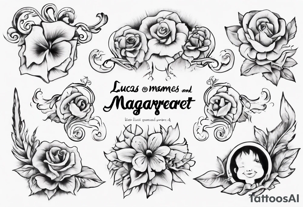 my kids' names: Lucas and Margaret and something that symbolizes love tattoo idea