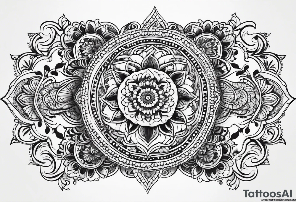 men's henna sleeve tattoo idea