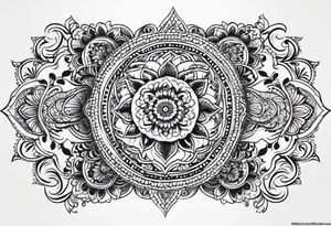 men's henna sleeve tattoo idea