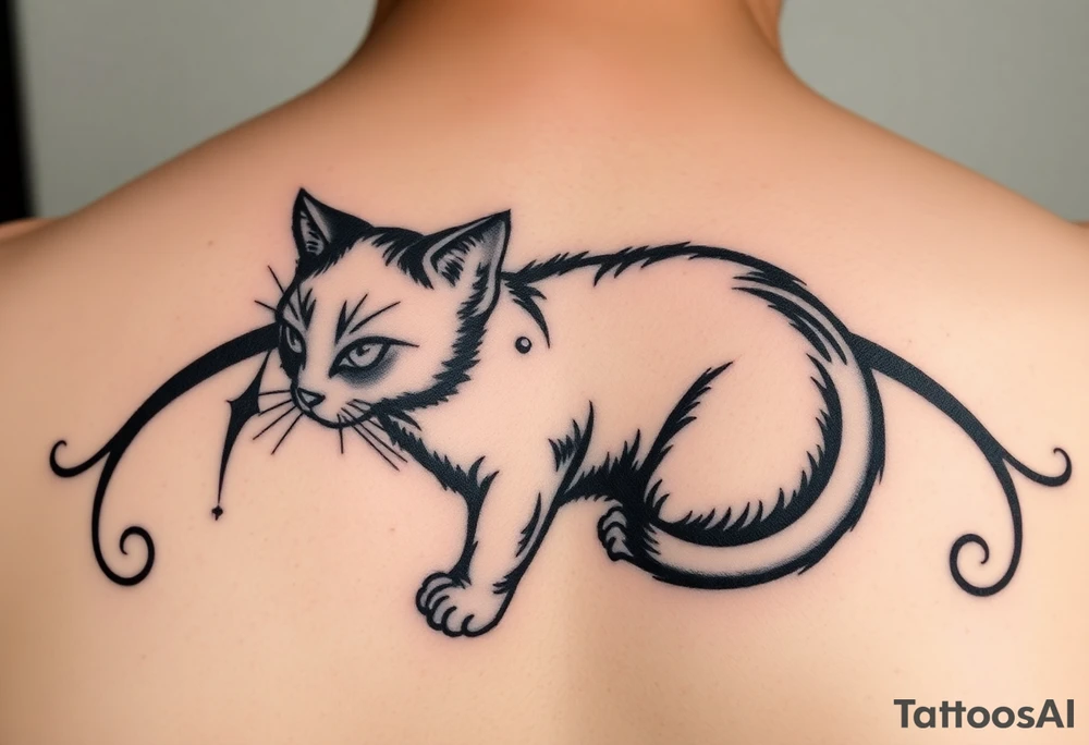 black cat tattoo idea