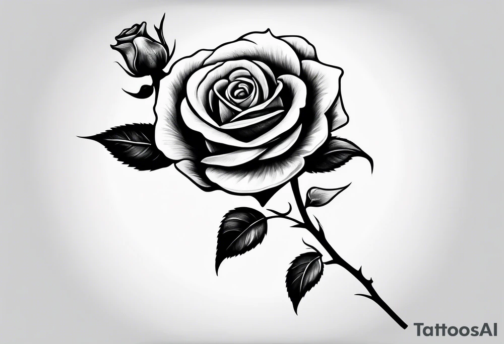a human hand holding on to a single, long stem rose stem tattoo idea