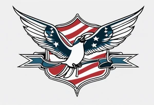 swallow holding flag tattoo idea