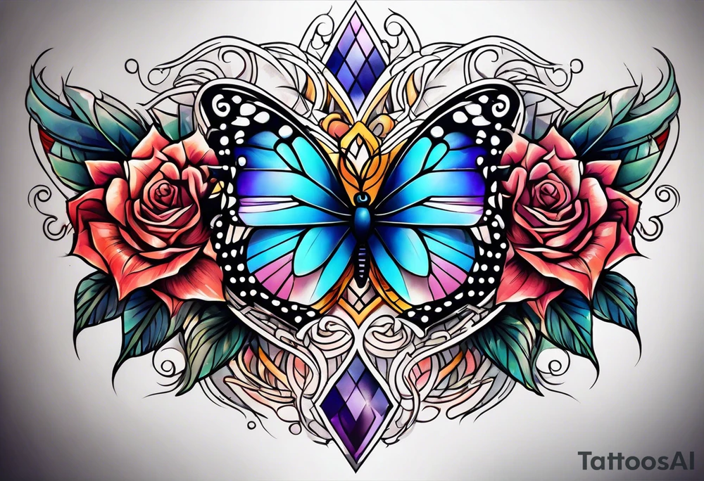Half sleeve love design tattoo idea
