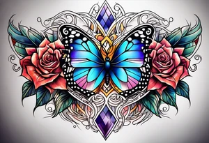 Half sleeve love design tattoo idea