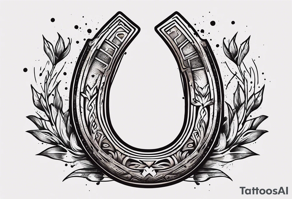 Horseshoe and mud tracks tattoo idea