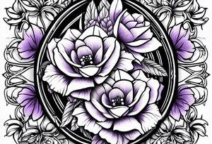 Arrowhead wrapped in lavender flowers tattoo idea