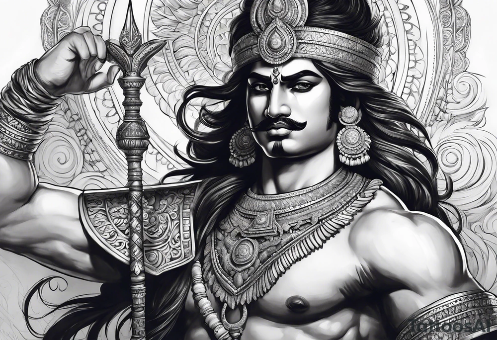 Karna Mahabharata With Bow tattoo idea