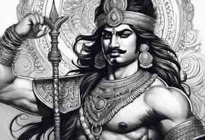 Karna Mahabharata With Bow tattoo idea