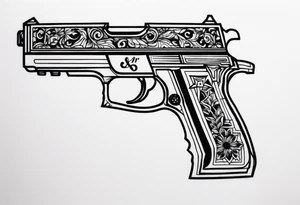 The letters AR with a pistol on each side tattoo idea