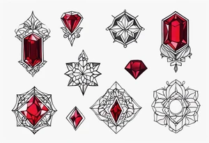 Ruby red small jewel tattoo idea