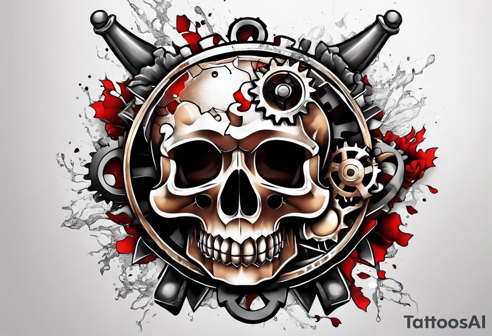 Gears in a spade tattoo idea