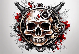 Gears in a spade tattoo idea