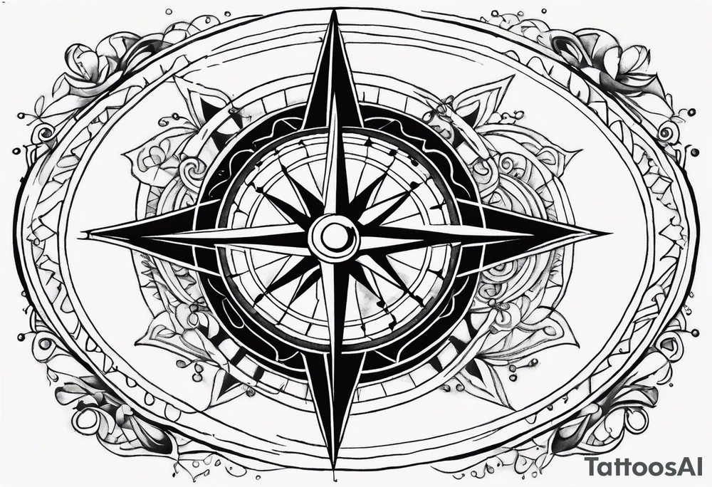 Vintage Compass Design tattoo idea
