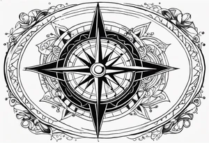 Vintage Compass Design tattoo idea