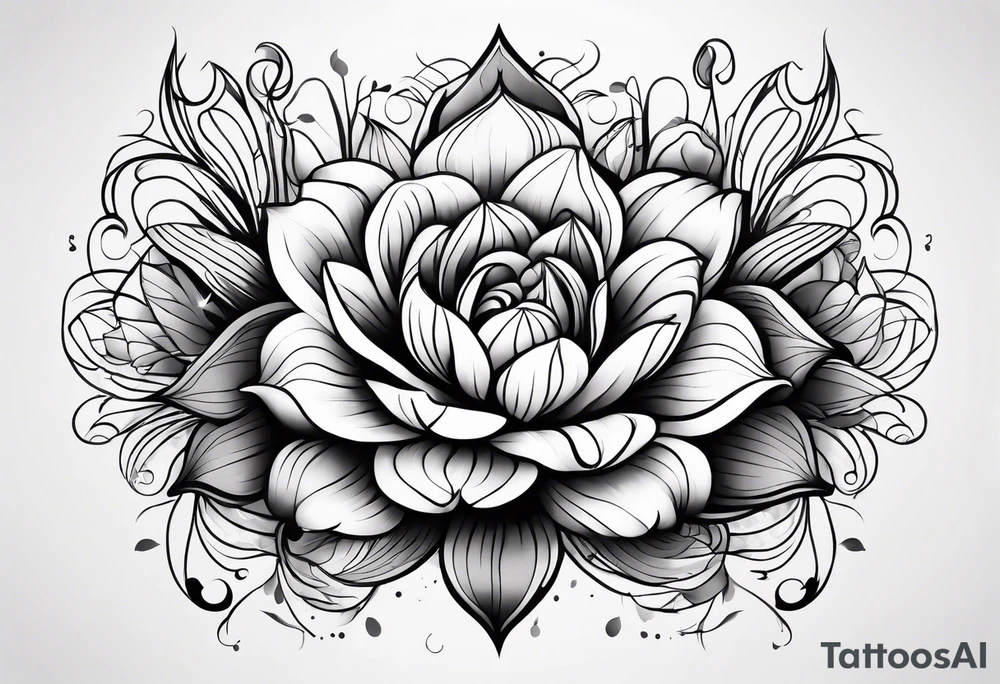 abstract flower tattoo idea