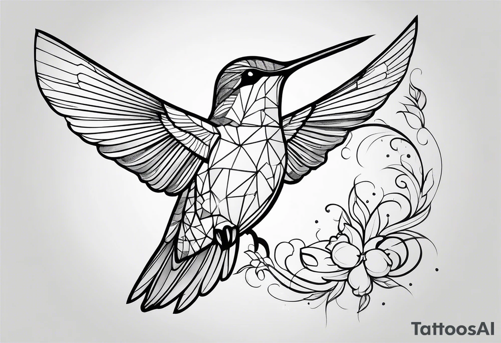 Humming bird silhouette tattoo idea