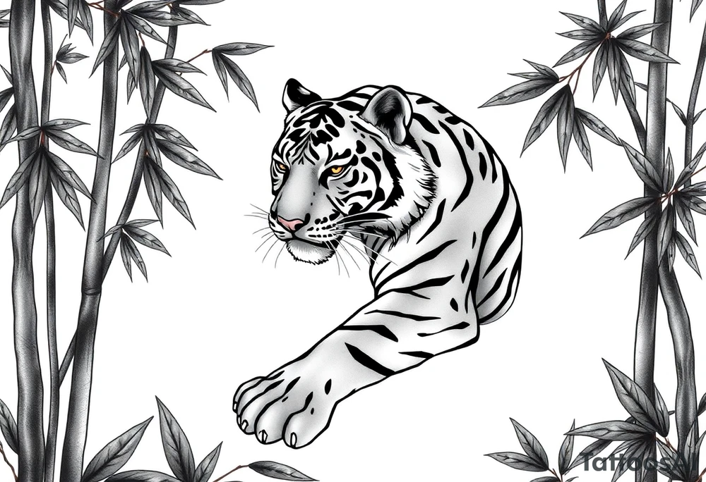 a tiger lurking in the bamboo forest tattoo idea