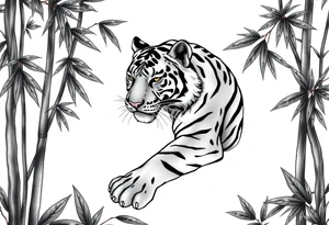 a tiger lurking in the bamboo forest tattoo idea