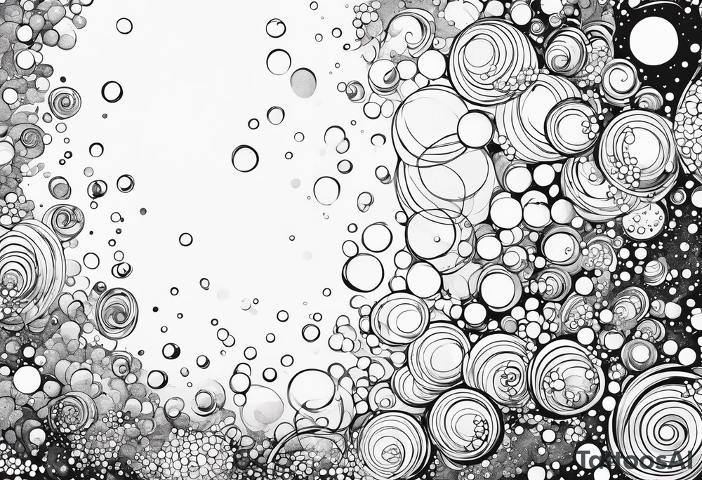 Draw me some magical really simple underwater bubbles and simple stars tattoo idea