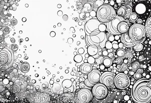 Draw me some magical really simple underwater bubbles and simple stars tattoo idea