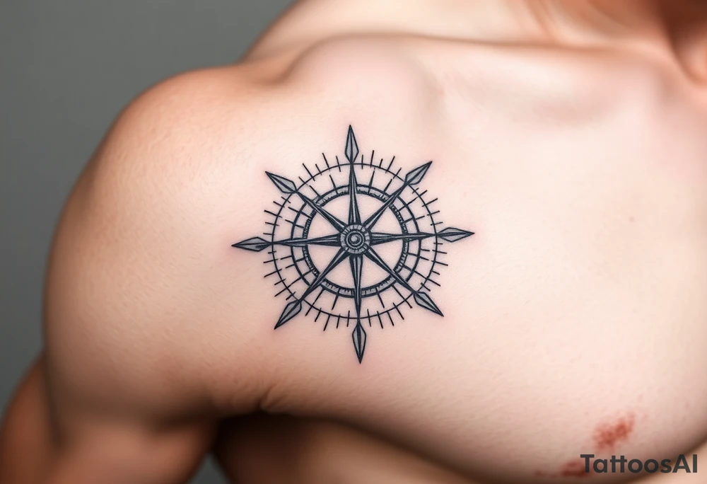 Sundial with wavy declination marks tattoo idea