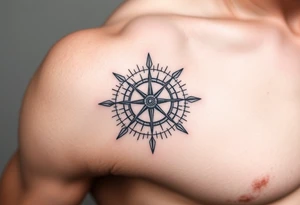 Sundial with wavy declination marks tattoo idea