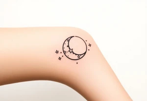 Moon and stars tattoo idea