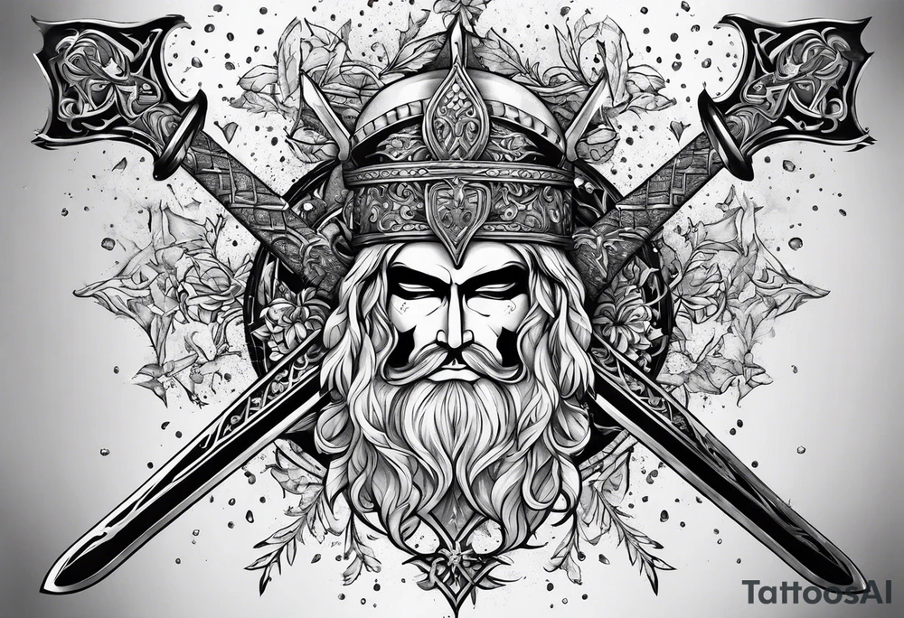 snow falling on swords tattoo idea