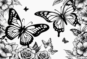one pretty butterfly and one moth next to each other tattoo idea