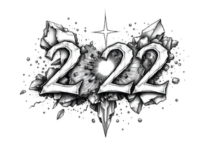 number 222 planetary stardust tattoo idea
