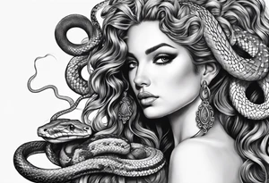 Medusa, snake hair, evi, dark tattoo idea