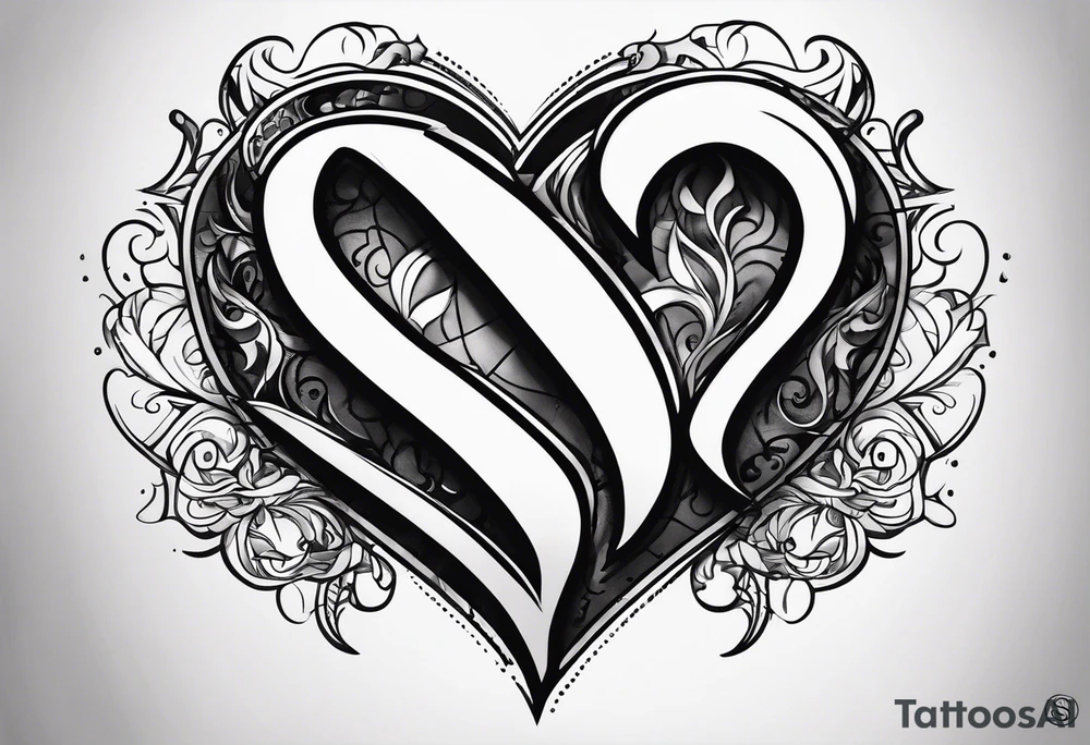 Heart with the letters SM tattoo idea