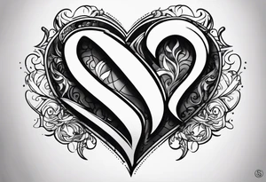 Heart with the letters SM tattoo idea