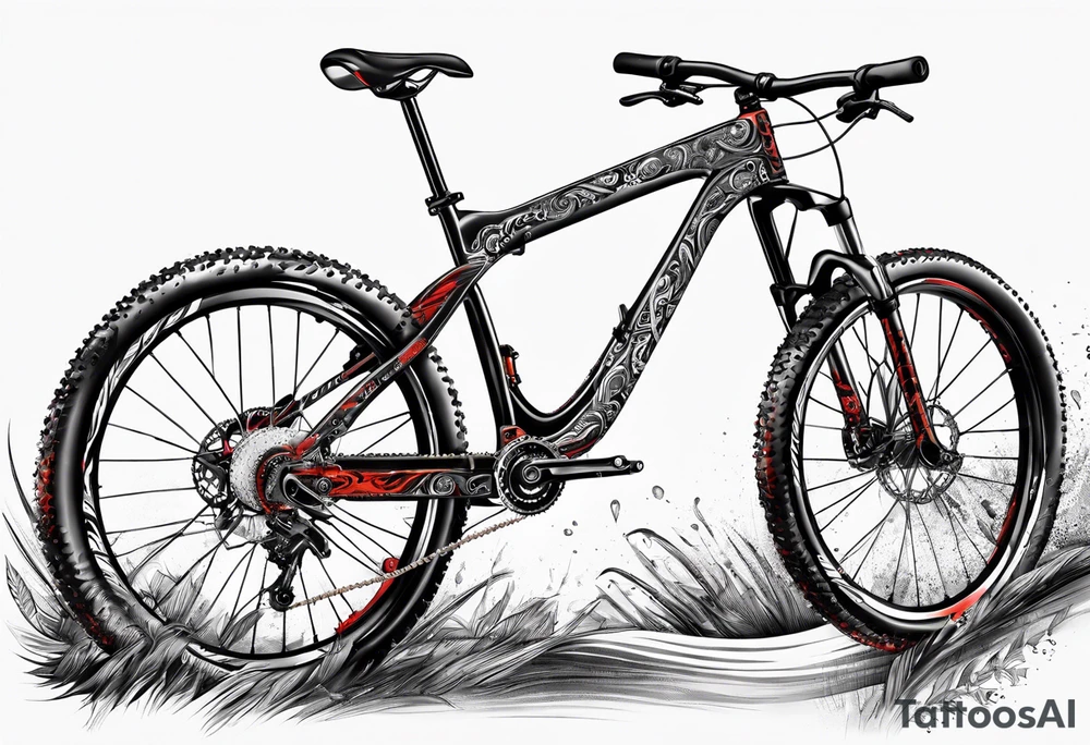 Mountain bike with the frame made of a copperhead body tattoo idea